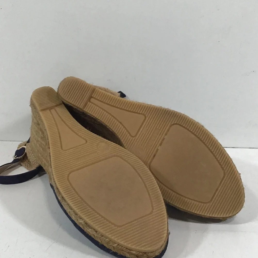 Women’s Gaimo Navy Suede Wedge Espadrille Sandals Size 40